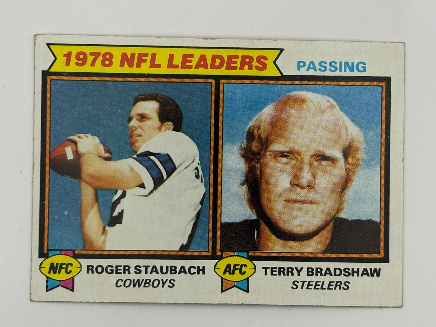 1979 Topps Roger Staubach Terry Bradshaw 1978 NFL Leaders