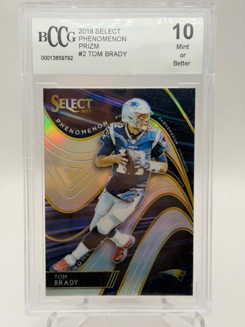 2018 Panini Select Phenomenon Silver Prizm Tom Brady #PH2 BCCG 10 GEM