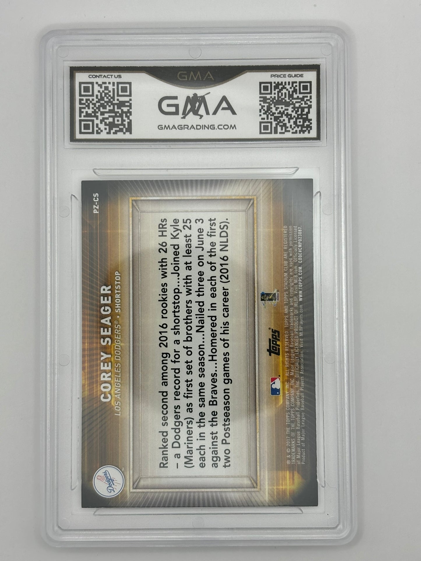 2017 Stadium Club Corey Seager Power Zone GMA 10