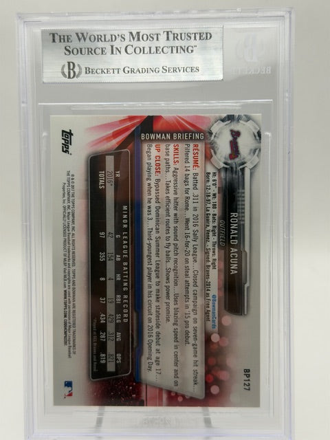 2017 Bowman Prospects 1st #BP127 Ronald Acuna Braves BGS 8.5