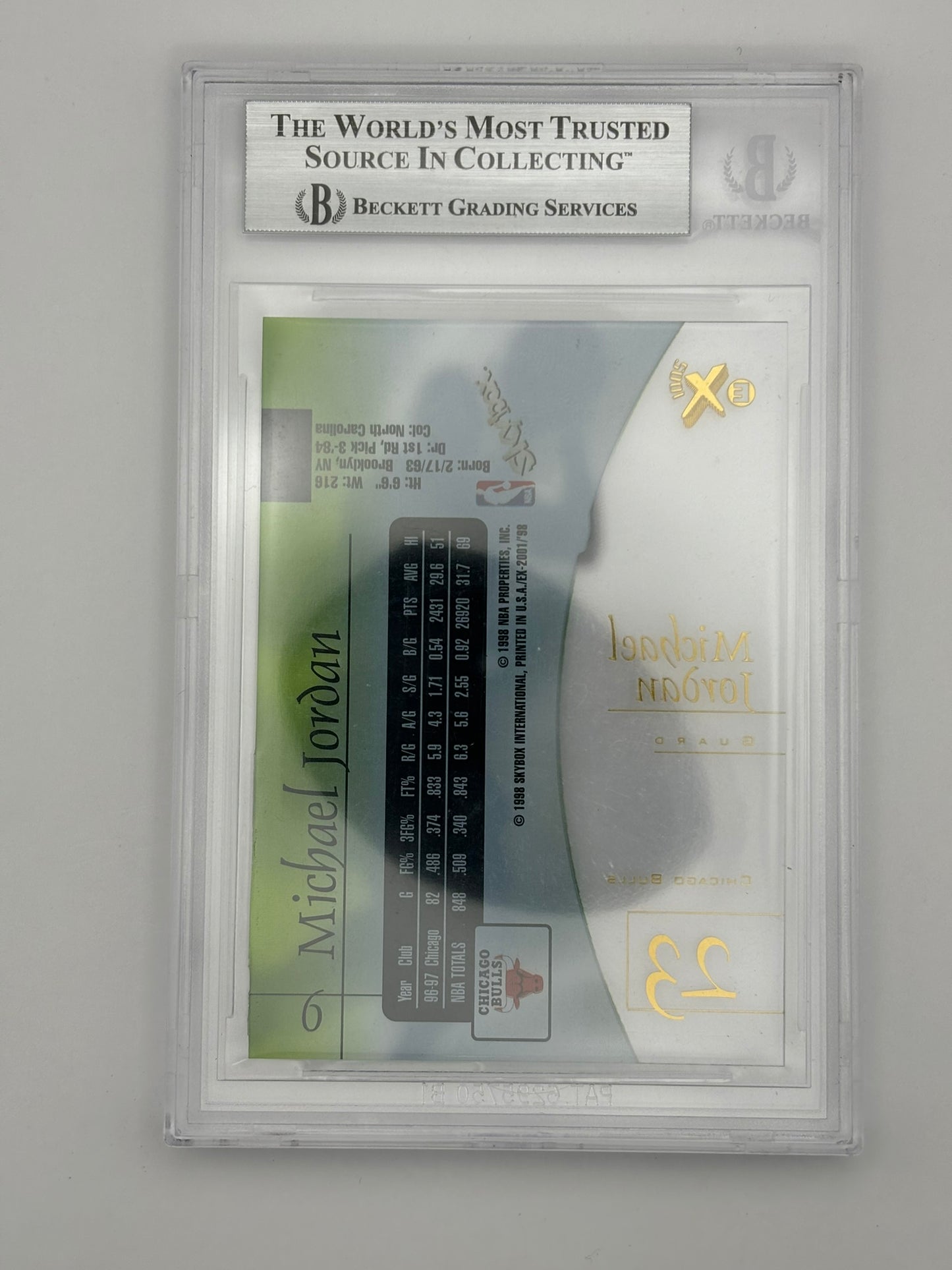 1997-98 Skybox EX 2001 Michael Jordan BGS 8
