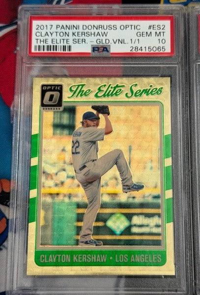 2017 Donruss Optic Clayton Kershaw Gold Vinyl 1/1 PSA 10 W/ Rainbow Set (7)