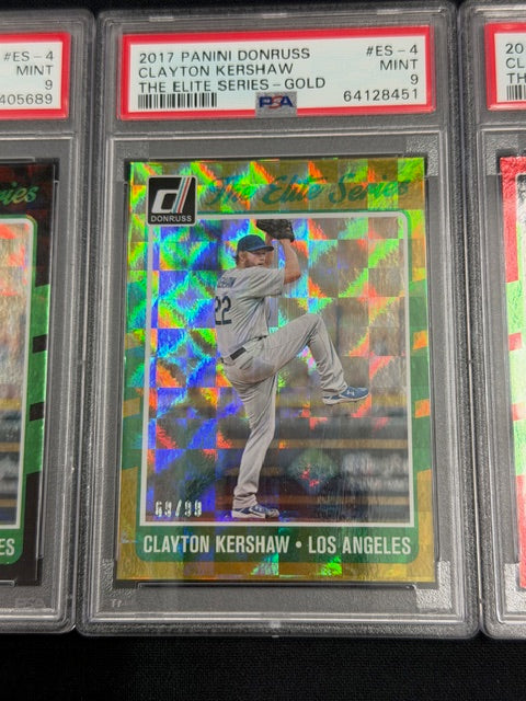 2017 Donruss Optic Clayton Kershaw Gold Vinyl 1/1 PSA 10 W/ Rainbow Set (7)