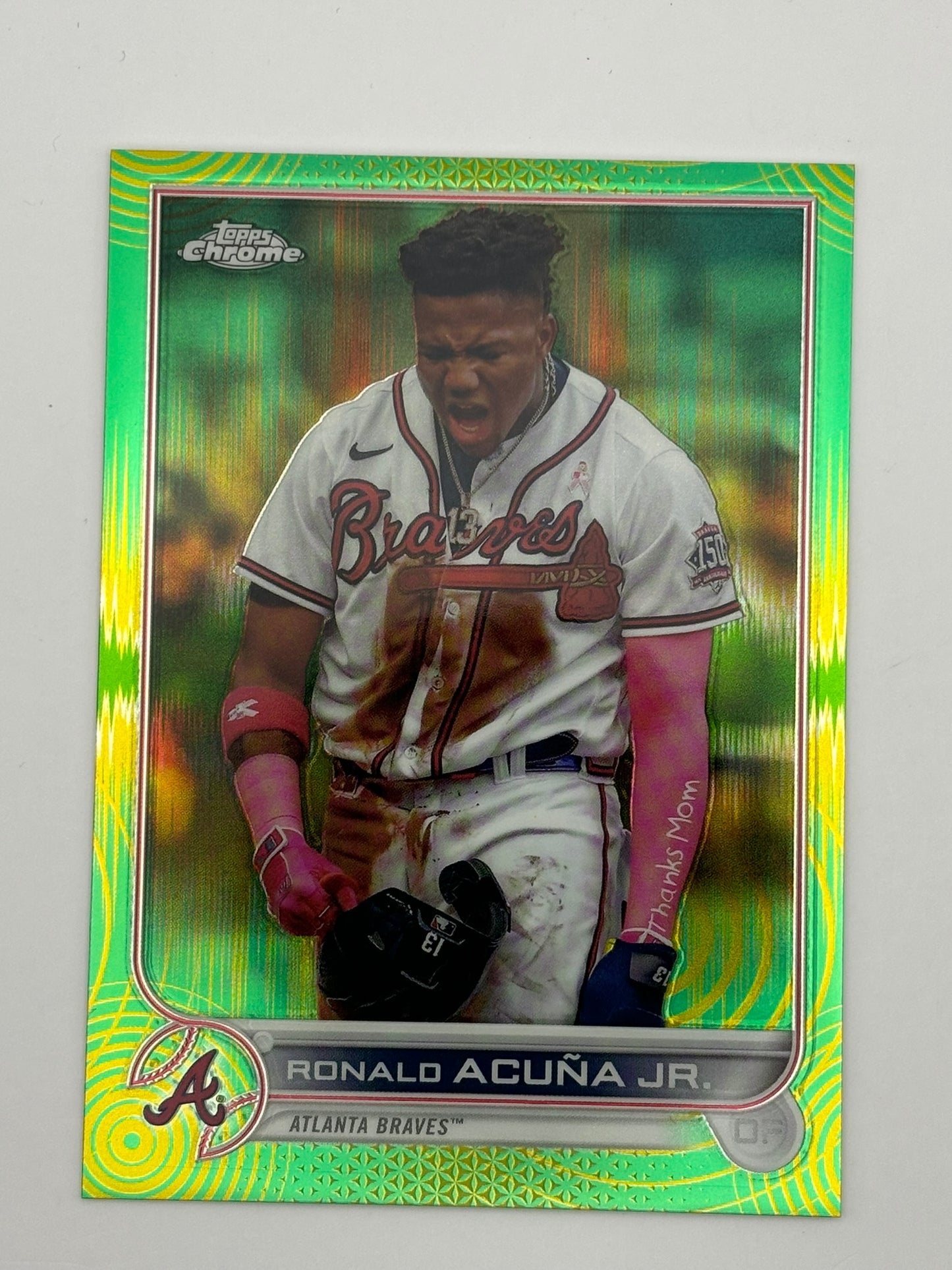 2022 Topps Chrome Sonic Ronald Acuna Green Pulse /99 #165 Braves SP