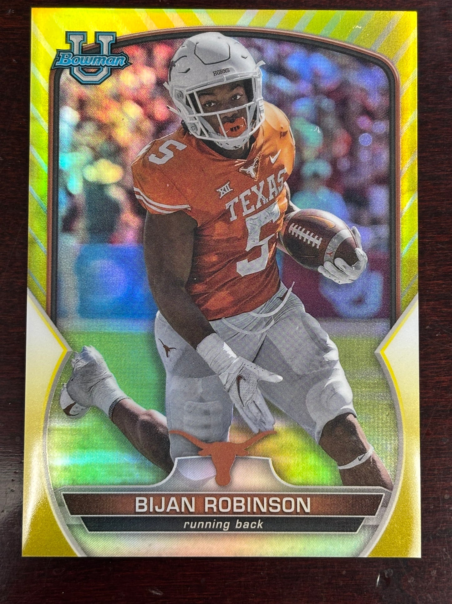 2022 Bowman Chrome University Yellow Refractor Bijan Robinson RC /75 #70