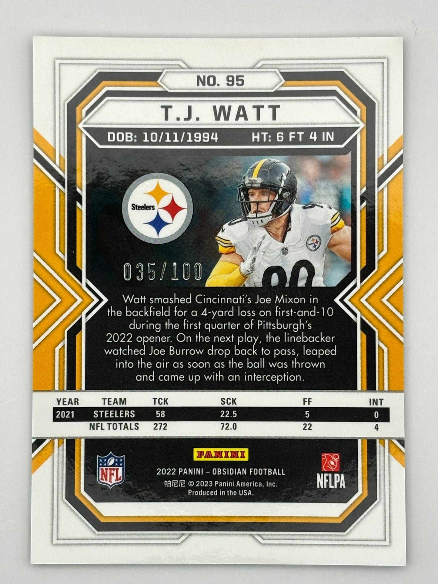 2023 Obsidian T.J. Watt Pruple /100