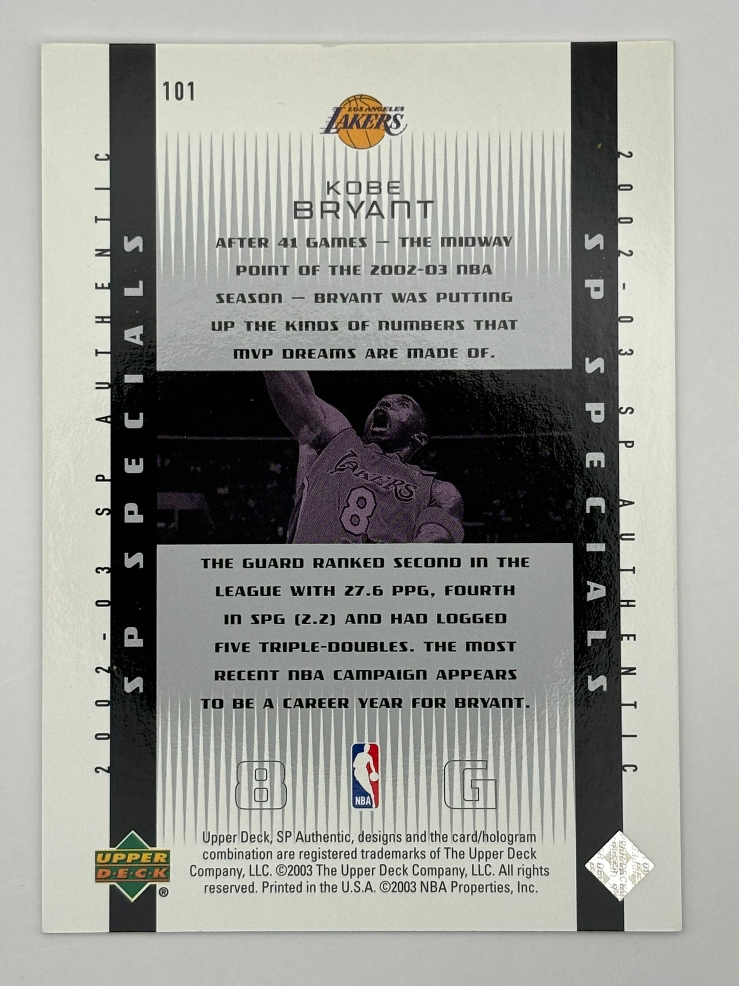 2003 SP Authentic Kobe Bryant SP Specials /2000