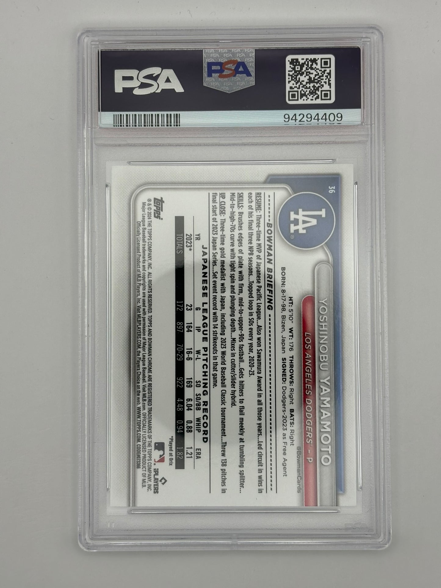 2024 Bowman Mega Box Excl. Mojo Chrome Yoshinobu Yamamoto PSA 9