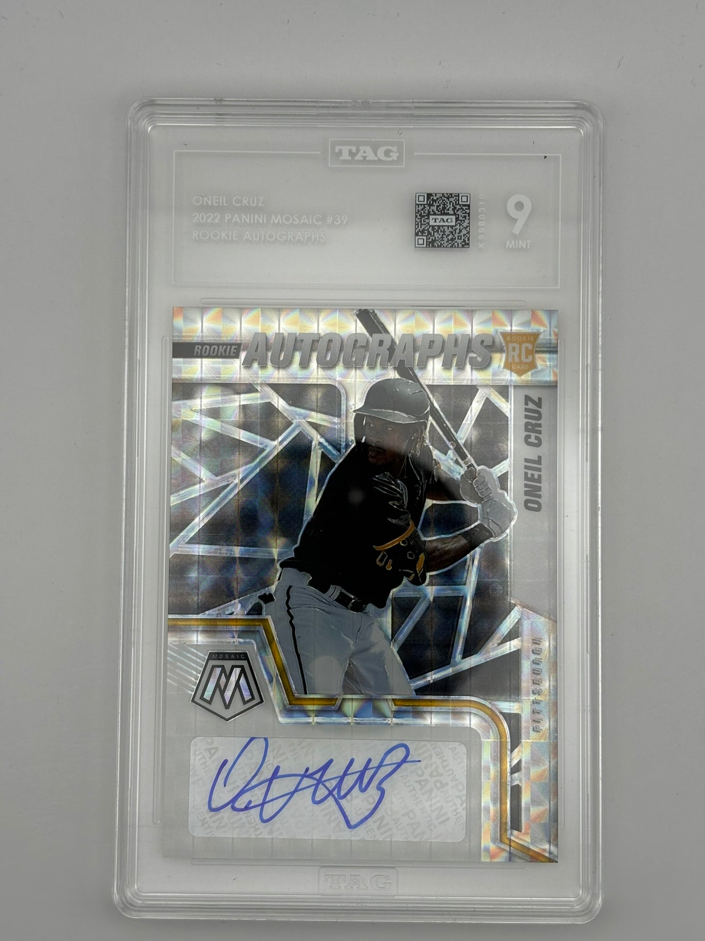 2022 Mosaic Baseball Oneil Cruz Mosaic Rookie Auto TAG 9