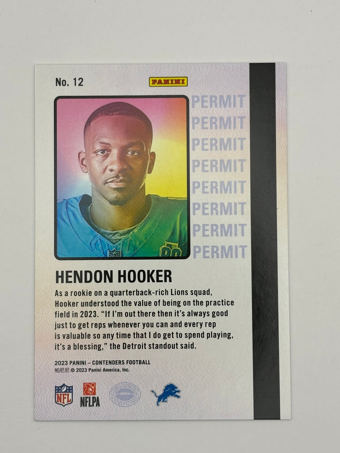 2023 Contenders Permit To Dominate Hendon Hooker Rookie