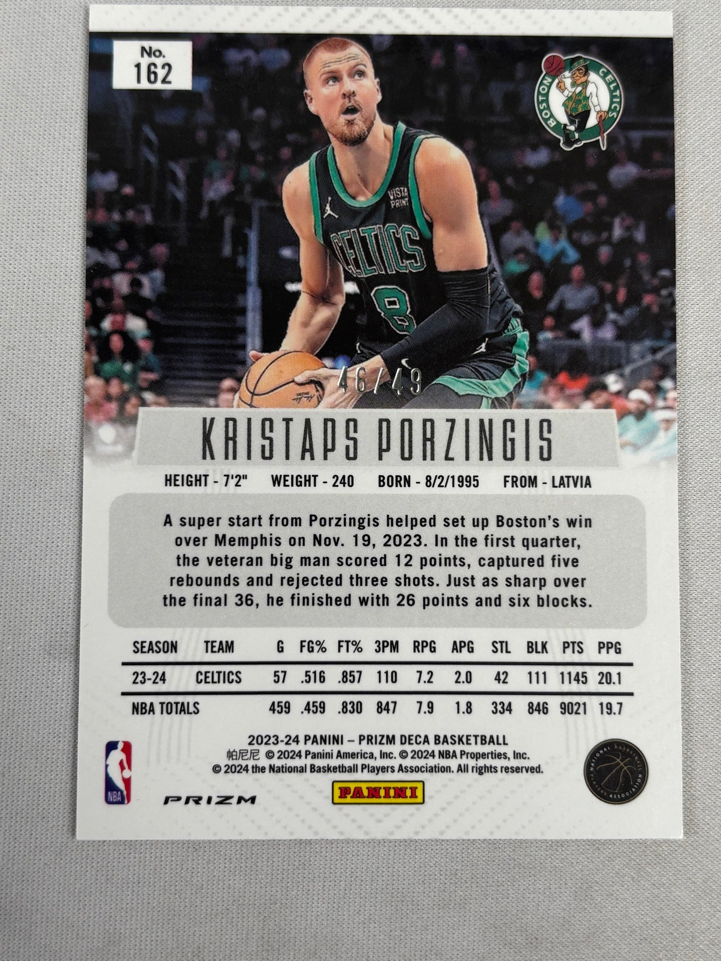 2023-24 Prizm Deca Kristaps Porzingis Orange /49
