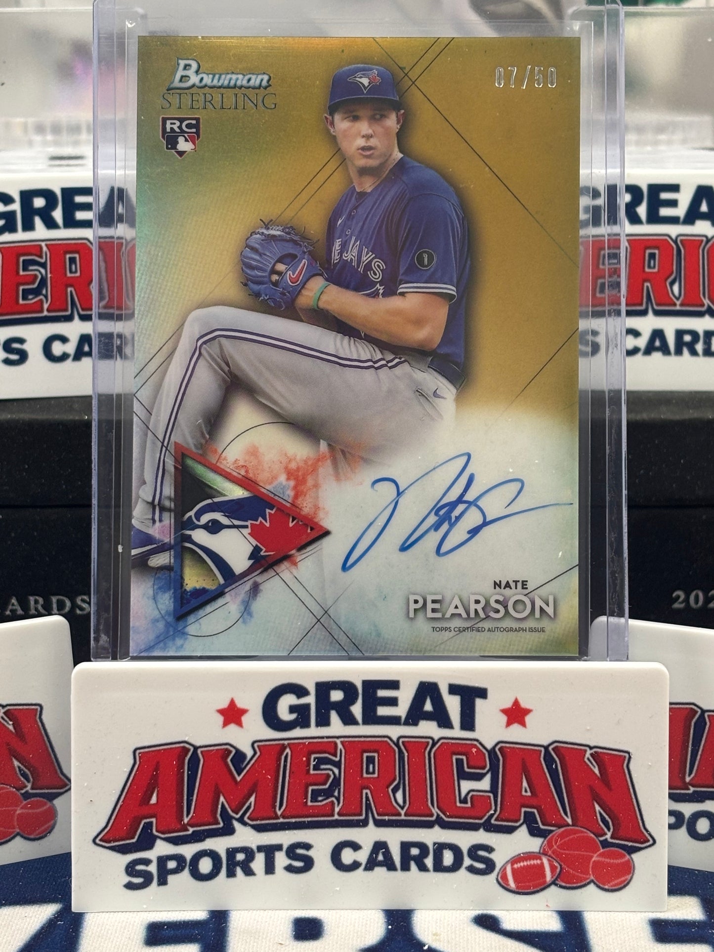 2021 Bowman Sterling Nate Pearson Rookie RC Auto /50 Gold Toronto Blue Jays