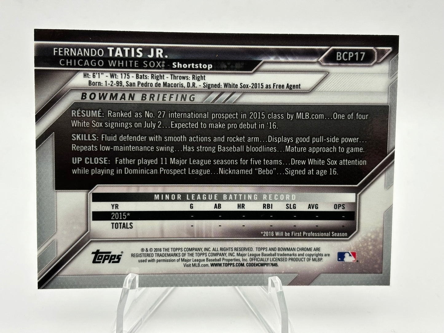 2016 Bowman Chrome Fernando Tatis Jr. 1st Bowman