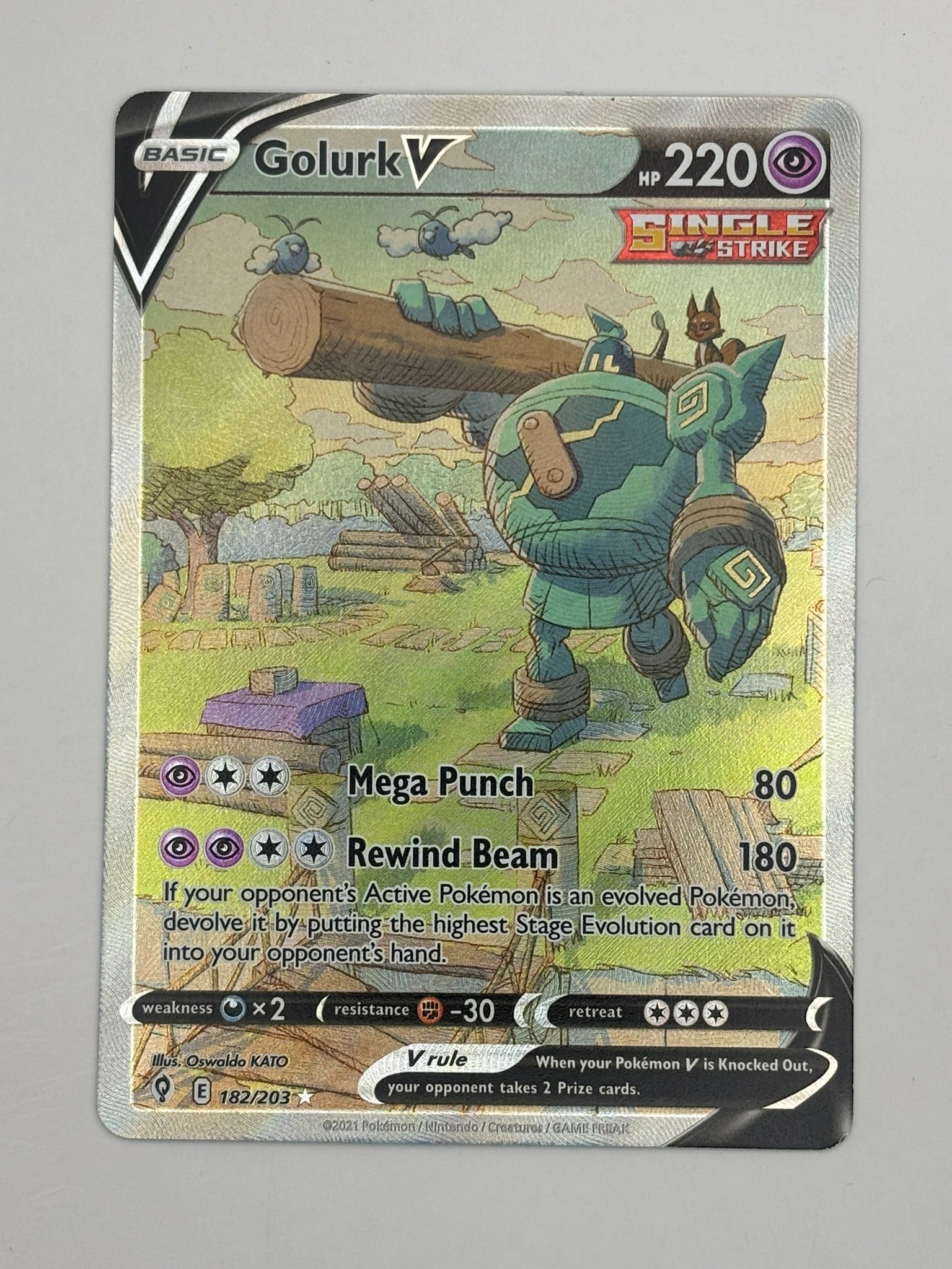 golurk v pokemon card value Pokemon Golurk V 182/203 Evolving Skies Full Alt Art Ultra Rare – Great  American Sports Cards