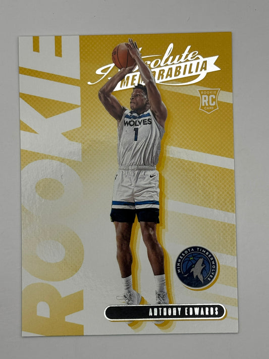 2020-21 Absolute Memorabilia Anthony Edwards RC Yellow #1 Timberwolves Rookie