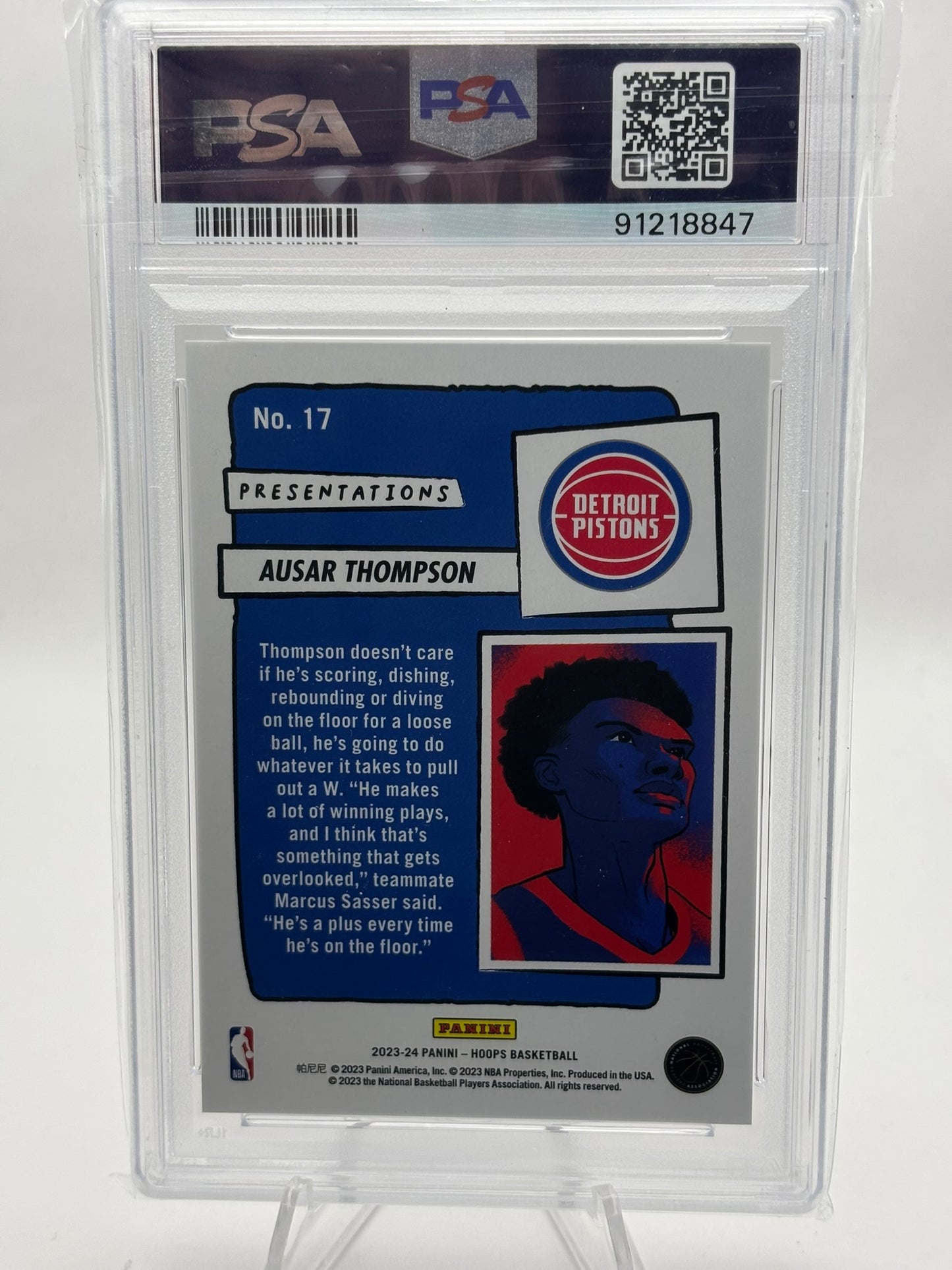 2023 PANINI NBA HOOPS PRESENTATIONS 17 AUSAR THOMPSON PSA 10