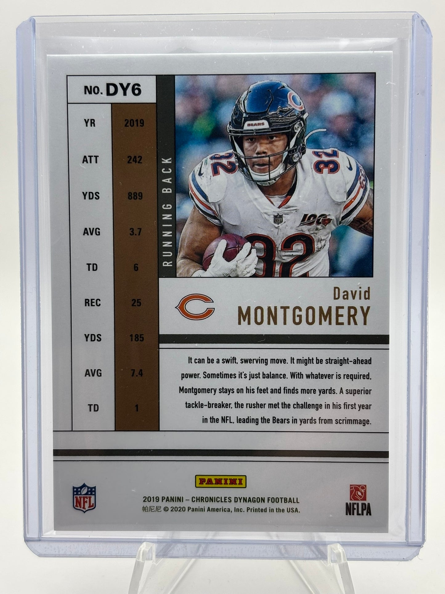2019 Chronicles David Montgomery Dynagon Blue Rookie Card RC /10 Bears
