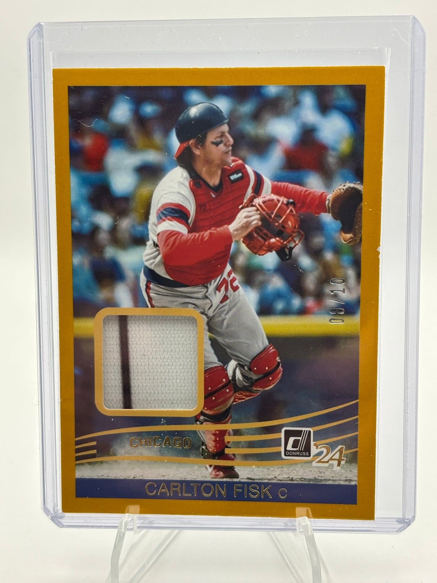 2024 Panini Donruss Retro 1984 Materials Gold 8/10 Carlton Fisk #9