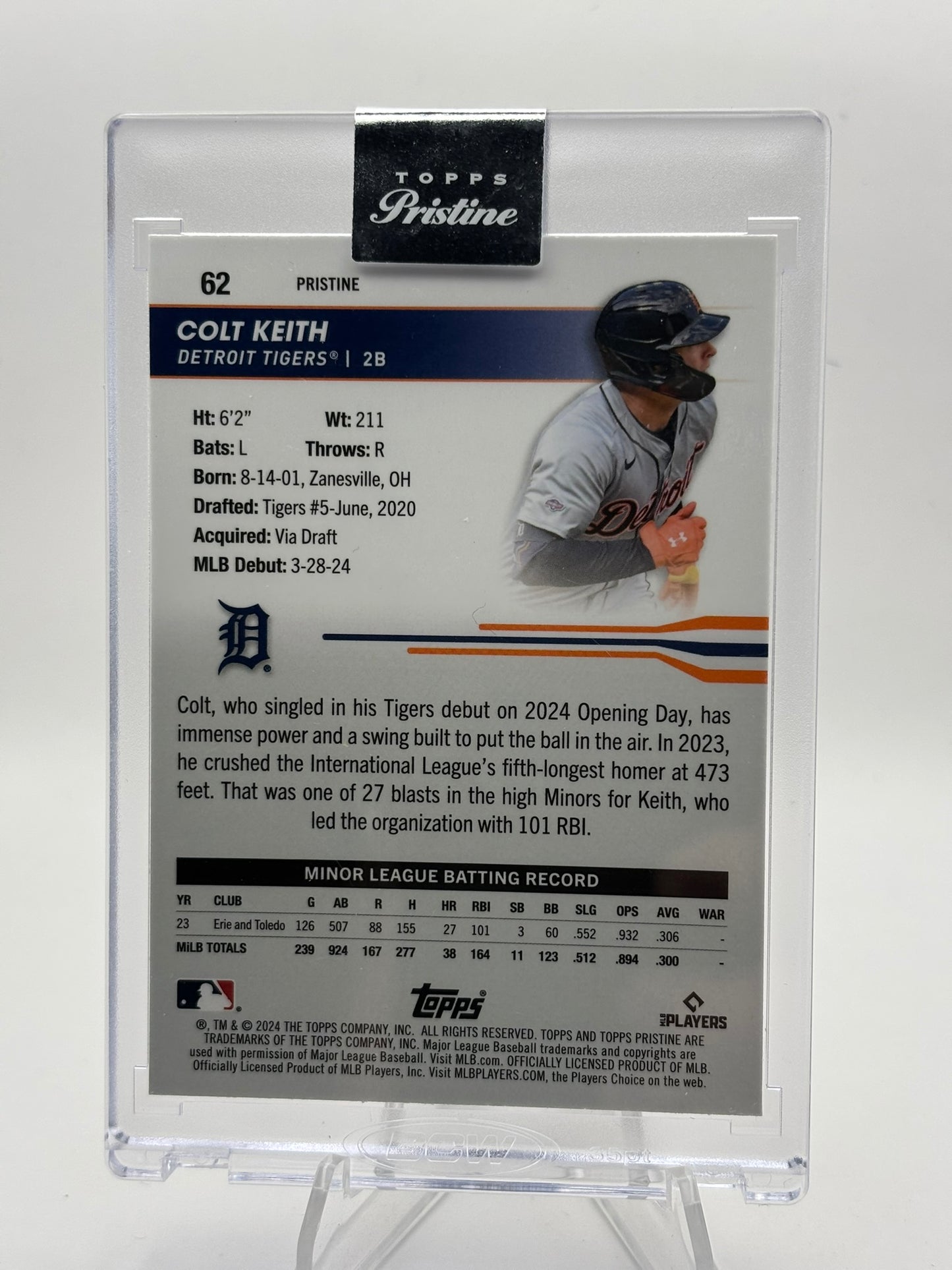 2024 Topps Pristine Colt Keith Rookie RC Pristine Refractor #62 Tigers