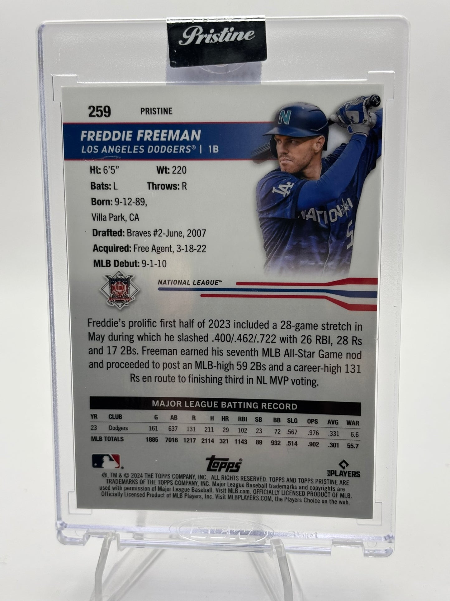 2024 Topps Pristine Freddie Freeman All-Star Game Purple Refractor /99 Dodgers