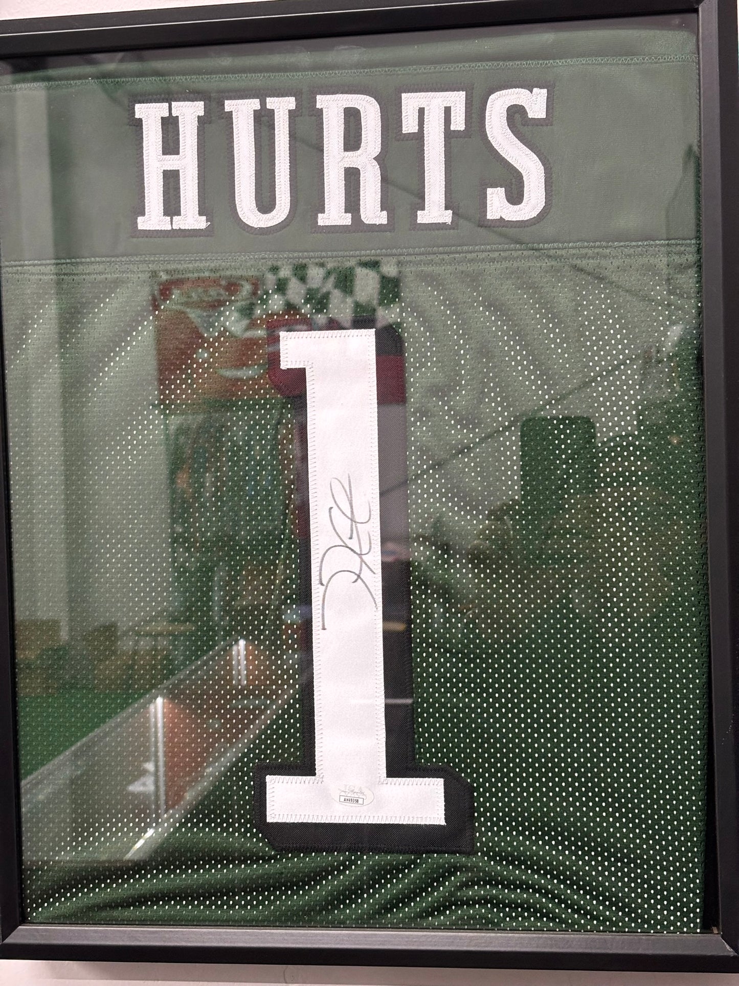 Jalen Hurts Framed Signed Eagles Jersey JSA Authentic