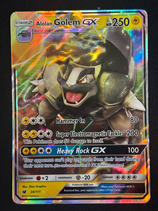 Alolan Golem GX 34/111 Sm-Crimson Invasion Holo