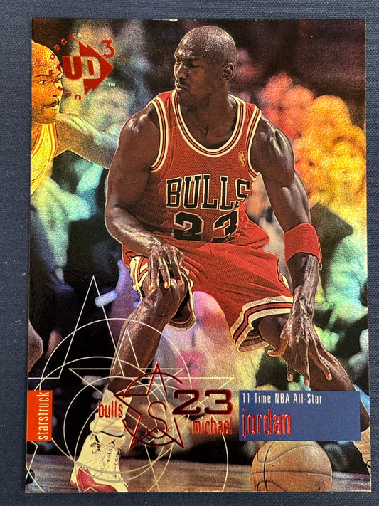 Michael Jordan 💥 1997-98 UD UD3 Star Struck #23 RED FOIL RAINBOW REFRACTOR HOLO