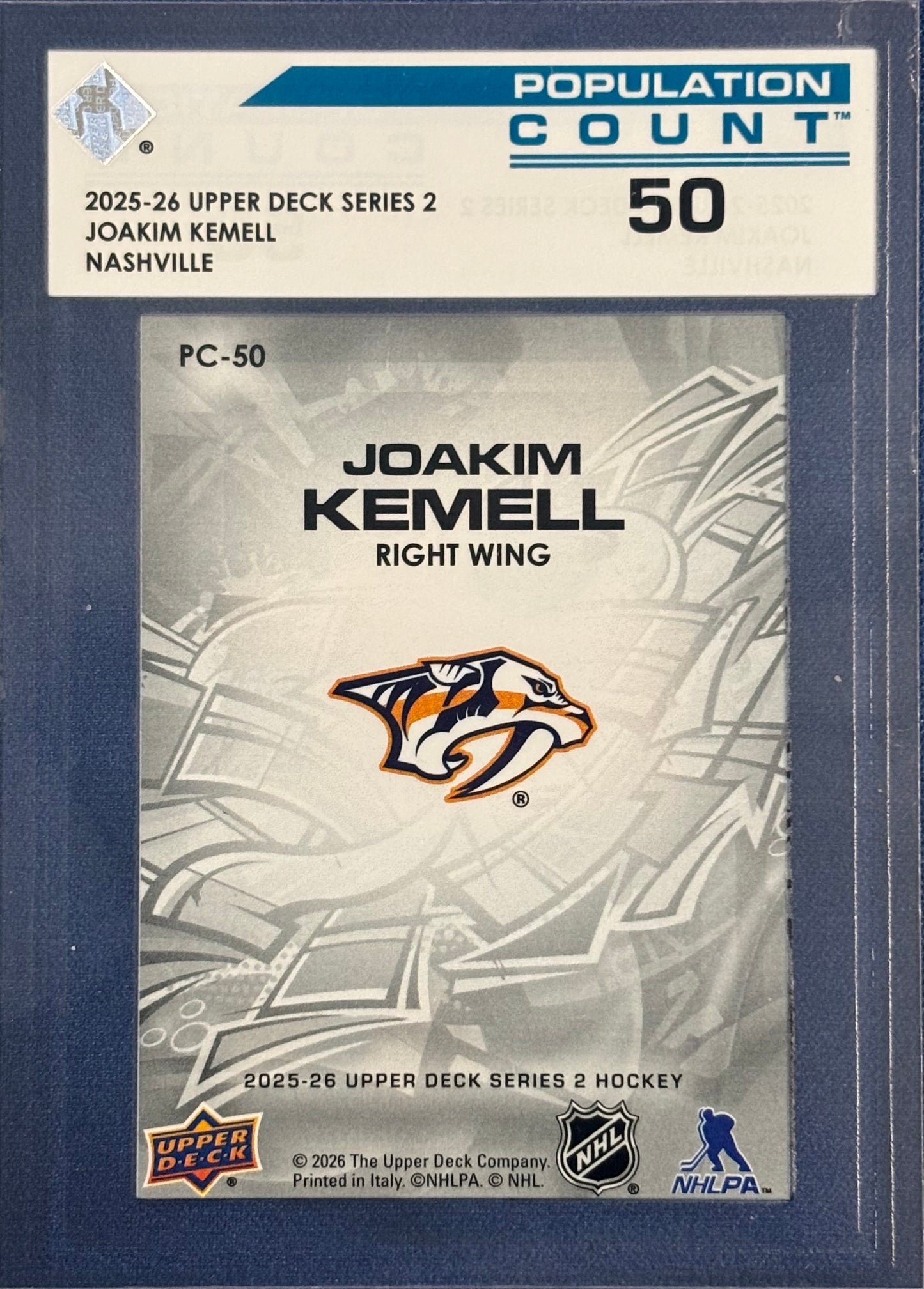 2025-26 Upper Deck Series 2 Joakim Kemell Population Count 50