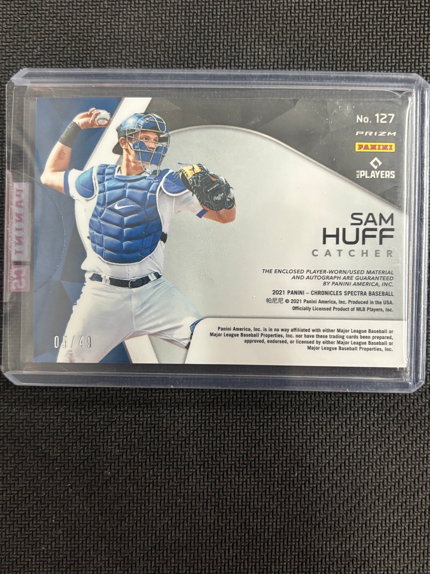 2021 Panini Chronicles Spectra Sam Huff RPA Rookie Patch Auto RC / 49