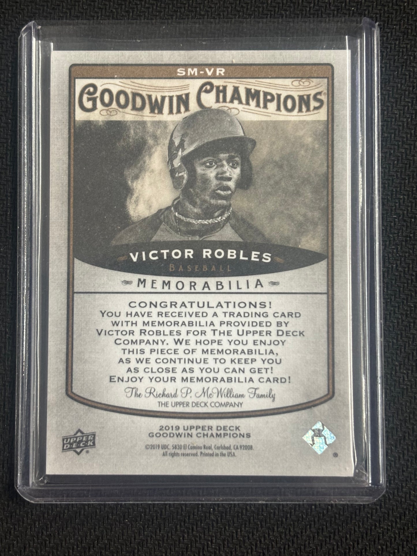 2019 Upper Deck Goodwin Champions Victor Robles Memorabilia /20