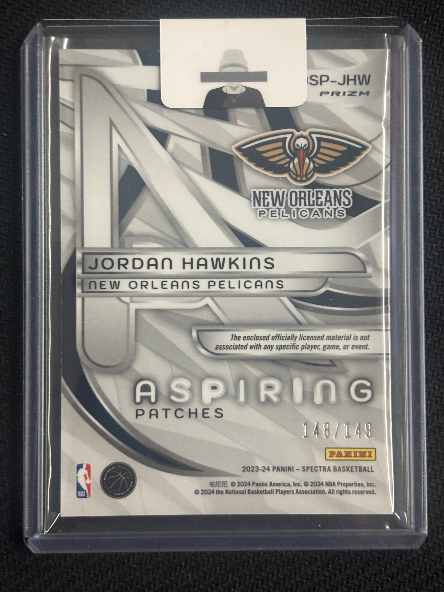 2023/24 Spectra Jordan Hawkins Aspiring Patches /149 2 Color Patch