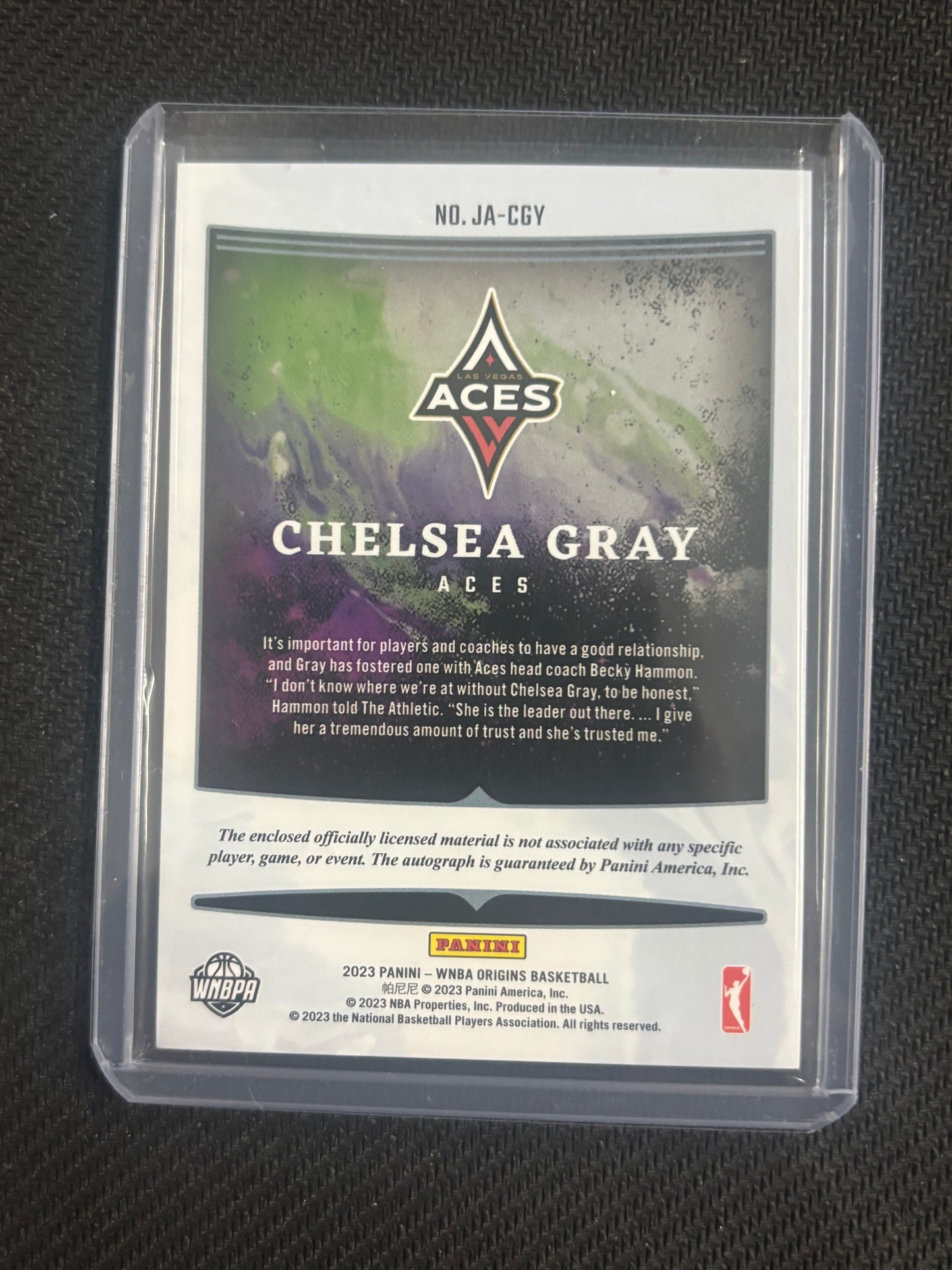 2023 Panini Origins WNBA Chelsea Gray Jersey Relic Auto #JA-CGY