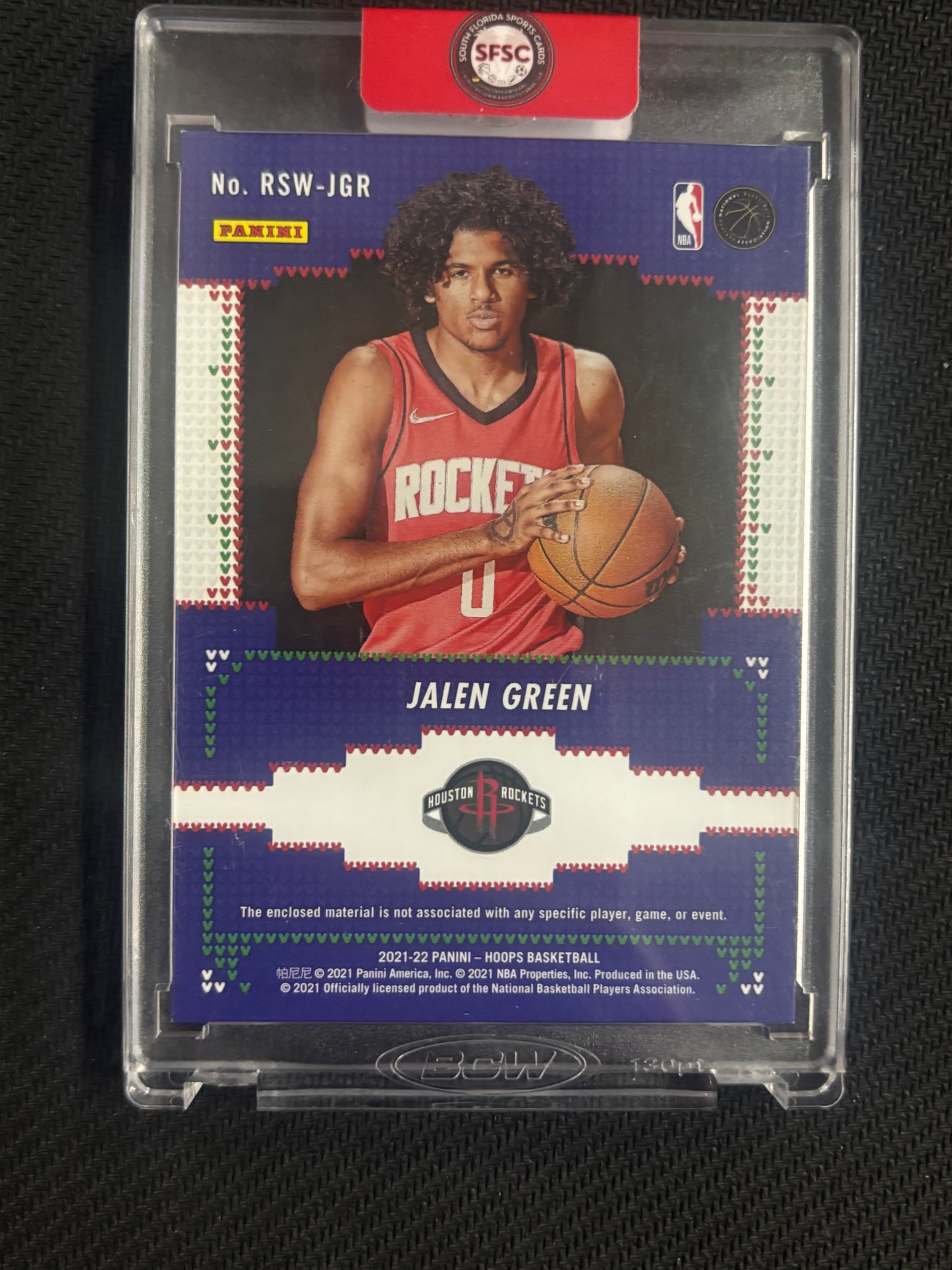 2021-22 Panini Hoops Winter Jalen Green Rookie Sweaters RC #RSW-JGR Rockets