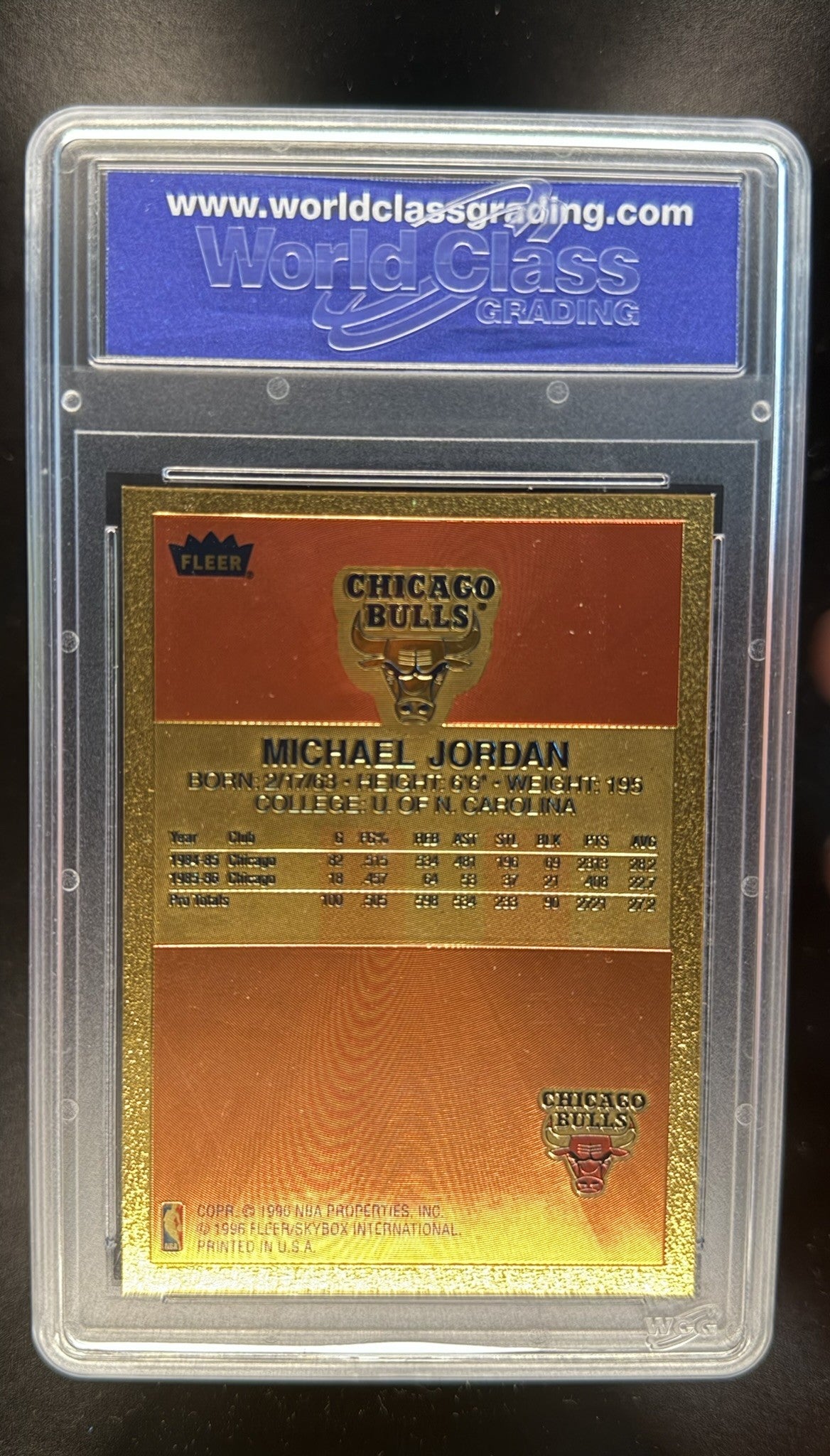Michael Jordan 1996-97 Fleer Polychrome 10th Anniversary Rookie Card WCG 10