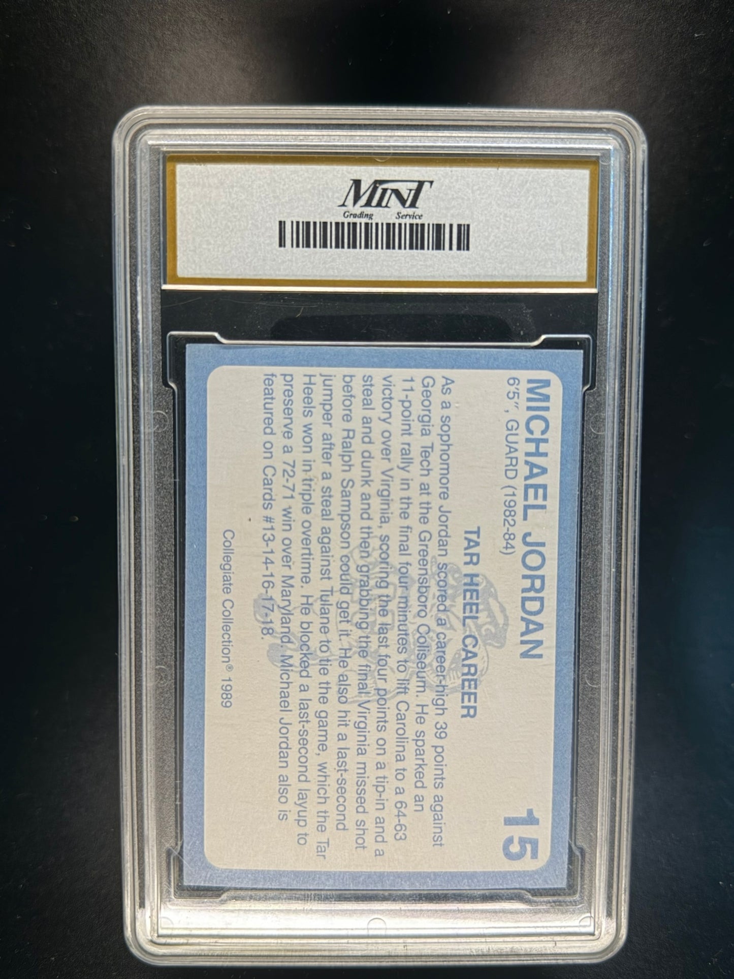 1989 North Carolina Colligate Collection #15 Michael Jordan
