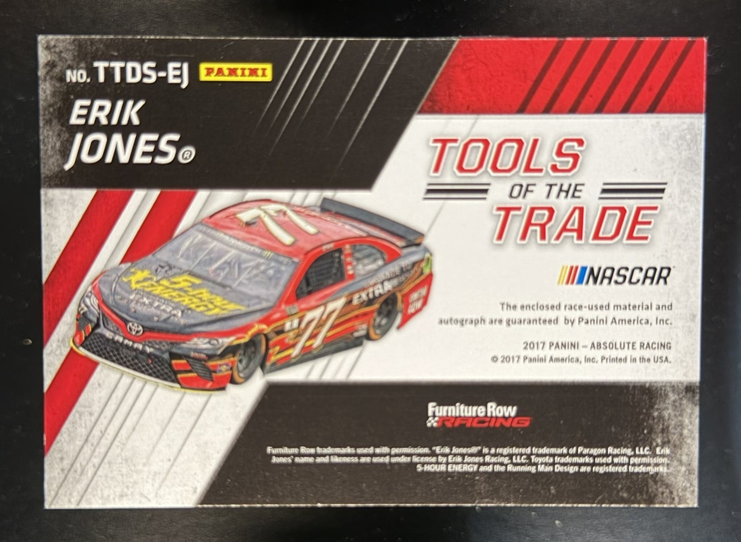 2017 Absolute Tools of the Trade Dual Material Relic Erik Jones Auto /25