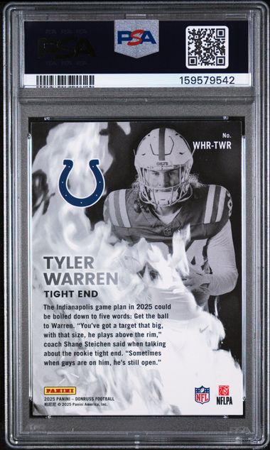 2025 PANINI DONRUSS WHITE HOT ROOKIES #WHR-TWR TYLER WARREN PSA 10