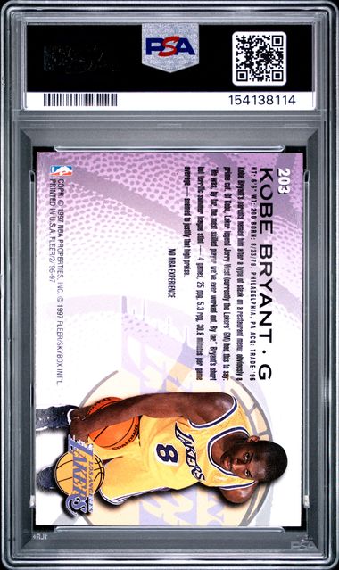 1996 FLEER #203 KOBE BRYANT ROOKIE RC PSA 5