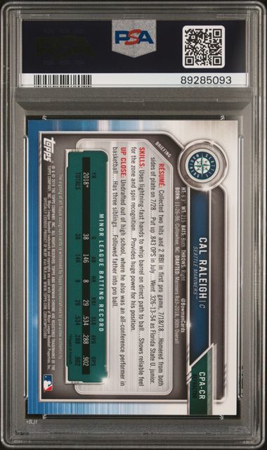 2019 BOWMAN CHROME CAL RALEIGH 1st BOWMAN REFRACTOR AUTO /499 PSA 10