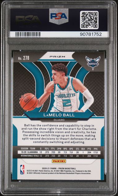 2020 PANINI PRIZM #278 LaMELO BALL RED ICE ROOKIE PSA 10