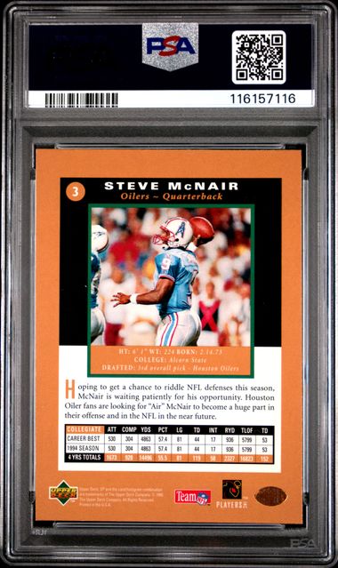 1995 SP #3 STEVE McNAIR FOIL PREMIER PROSPECTS PSA 9