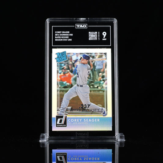 2016 Panini Donruss Season Stat Line #32 Corey Seager Rookie Card /337 TAG 9 MINT