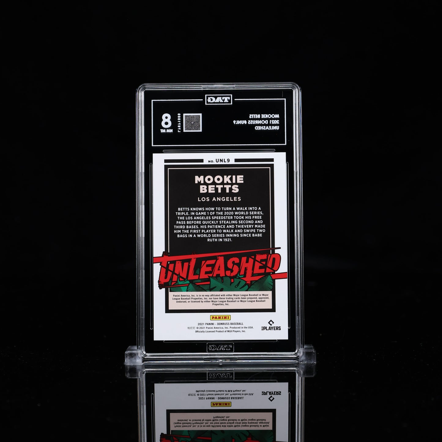 2021 Donruss Mookie Betts Unleased /999 TAG 8