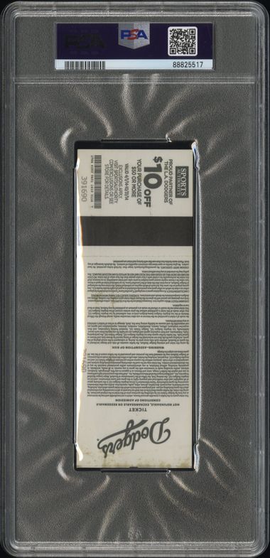 2014 CLAYTON KERSHAW NO-HITTER FULL TICKET DODGERS VS ROCKIES 6/18/14 RARE PSA