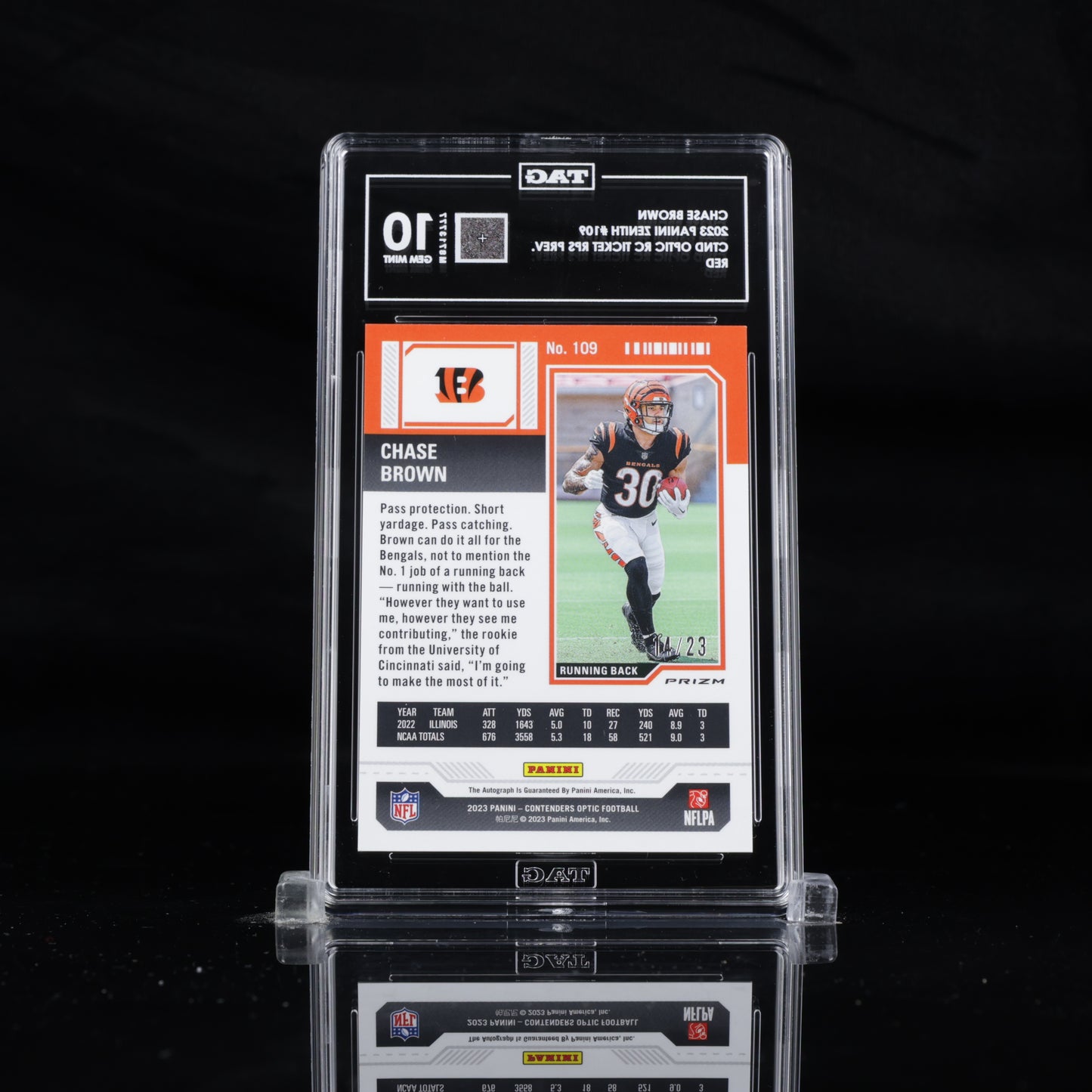 2023 Contenders Optic Chase Brown Red Rookie Auto /23 TAG 10