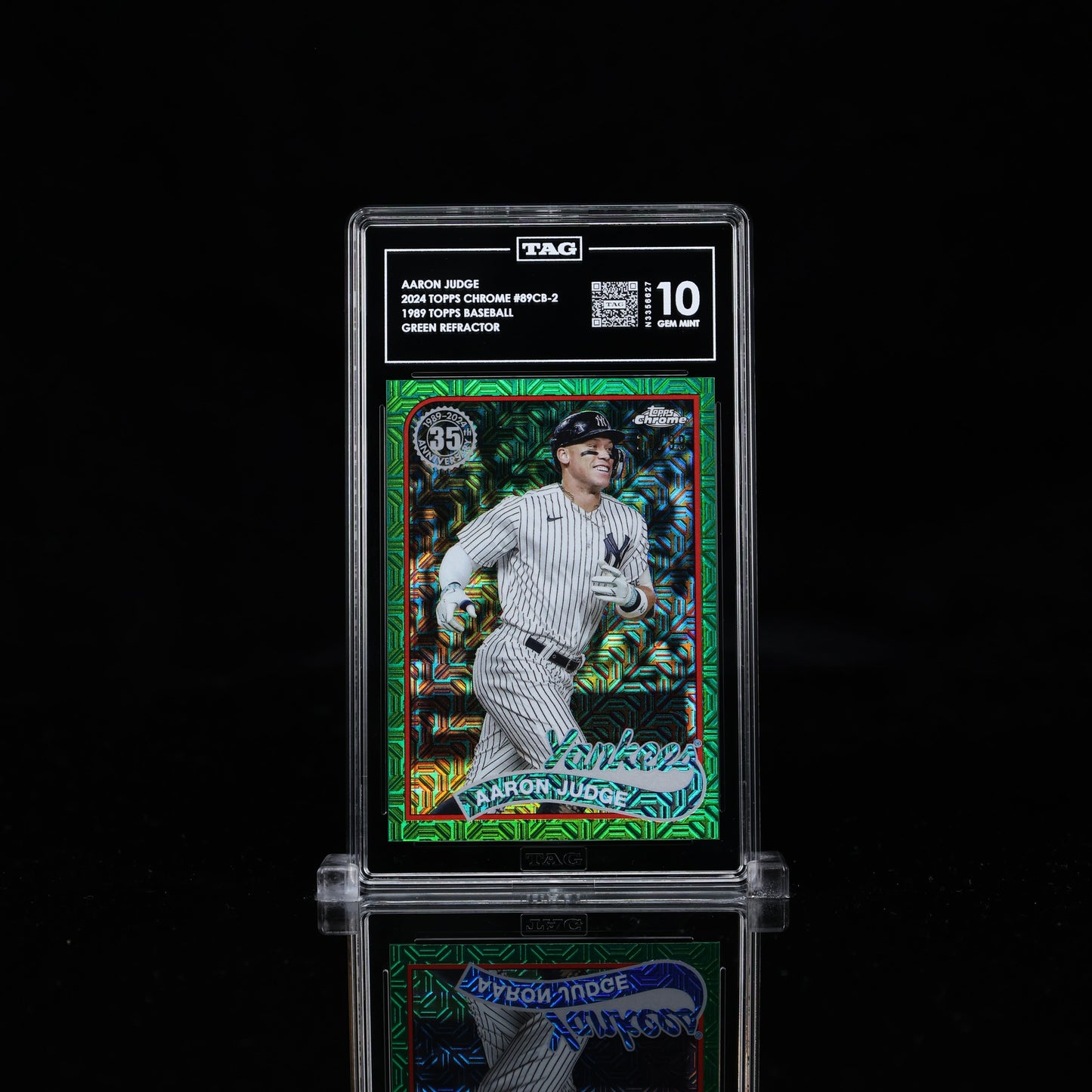 2024 Topps Series 2 Aaron Judge Chrome Green Mojo /99 TAG 10