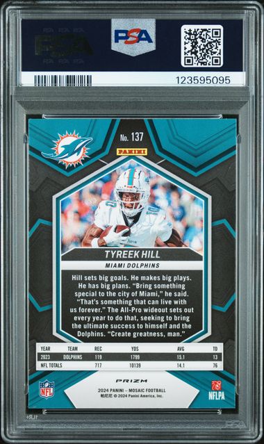 2024 PANINI MOSAIC #137 TYREEK HILL GENESIS PSA 10