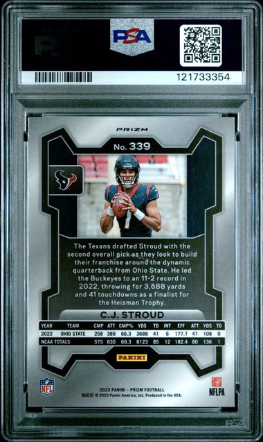 2023 PANINI PRIZM #339 CJ STROUD LAZER PRIZM PSA 9