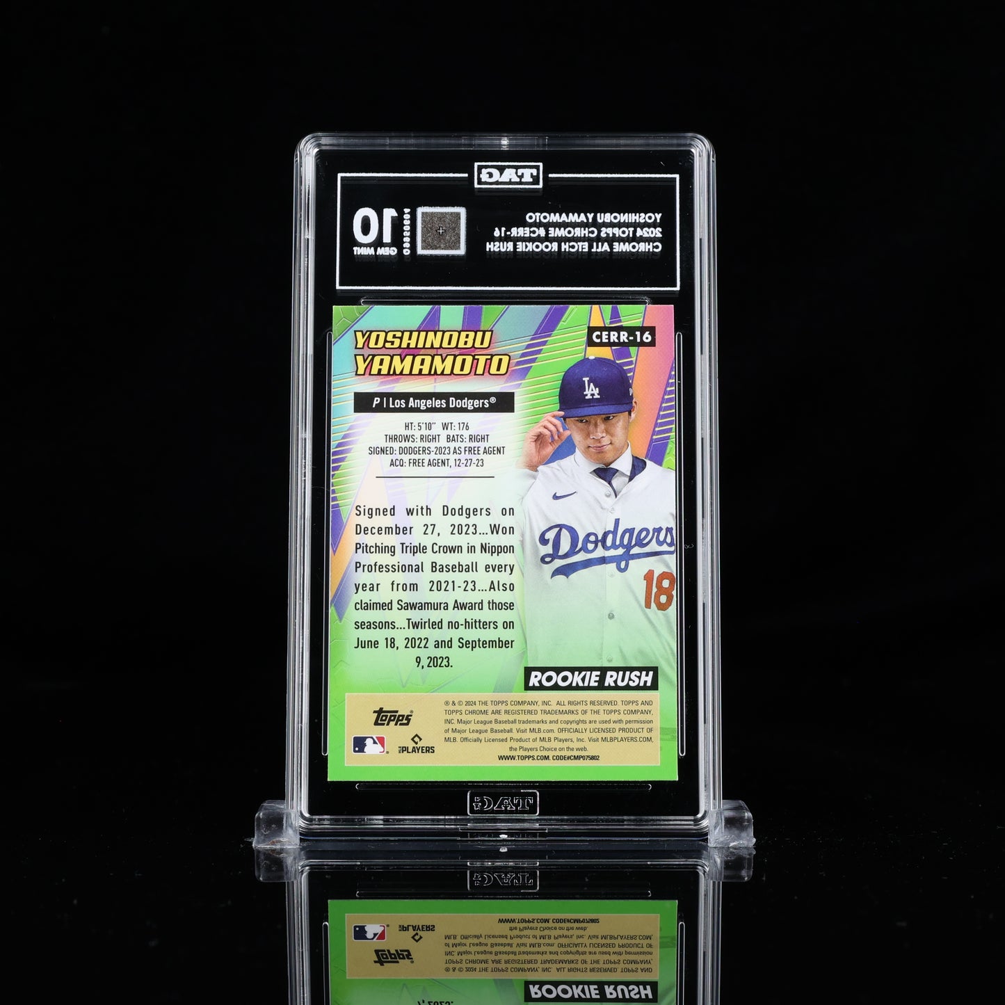 2024 Topps Chrome All-Etch Rush Yoshinobu Yamamoto ROOKIE #CERR-16 TAG 10