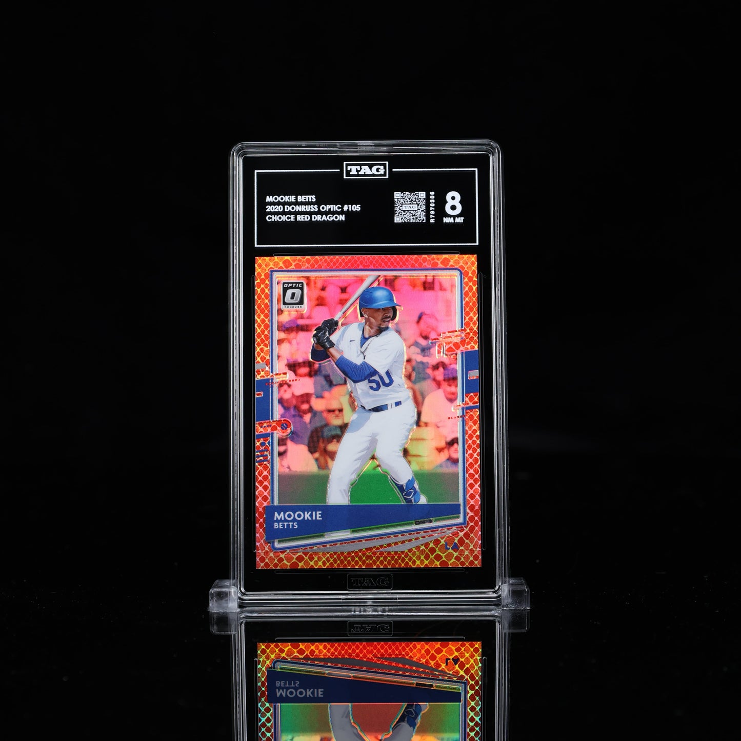 2020 Optic Mookie Betts Dodgers Red Dragon /88 TAG 8